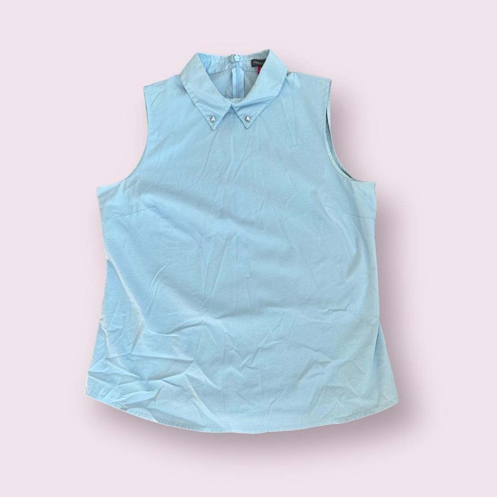 Women’s Vince Camuto Light Blue Stud Collar Tank Top Size Medium